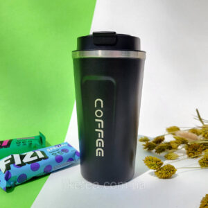 Термокружка Coffee 500мл Чорна з Сенсорним Датчиком Якісний Тримає Тепло 4-6 Годин